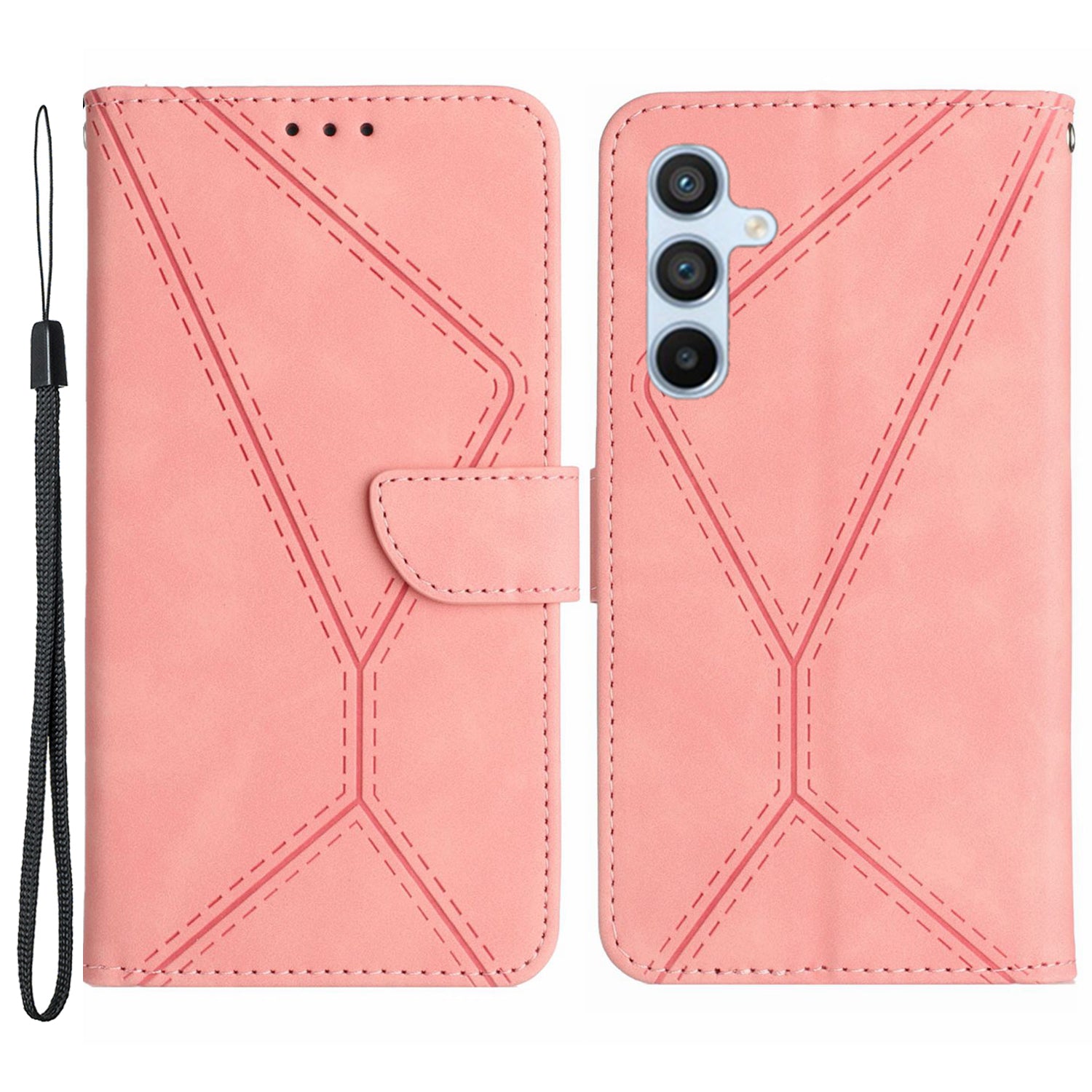 HT05 For Samsung Galaxy A24 4G Flip Leather Wallet Case Skin-touch Stand Imprinted Line Phone Cover HT05 For Samsung Galaxy A24 4G Flip Leather Wallet Case Skin-touch Stand Imprinted Line Phone Cover